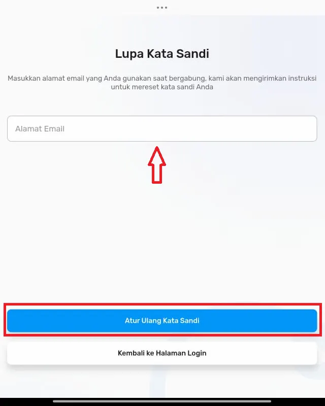 reset password bliss mobile app